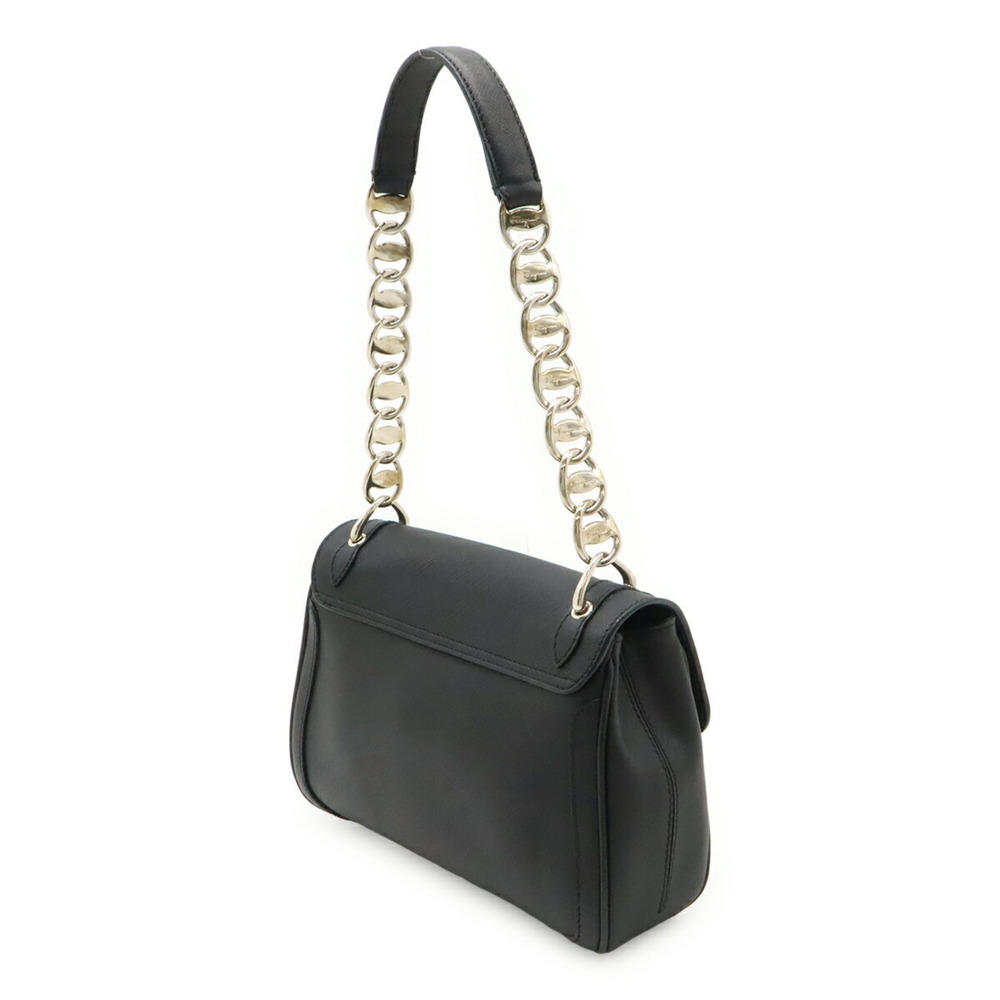 Salvatore Ferragamo Gancini Vara Chain Shoulder Handbag, Leather, Black, BW-8462 - Picture 3 of 10